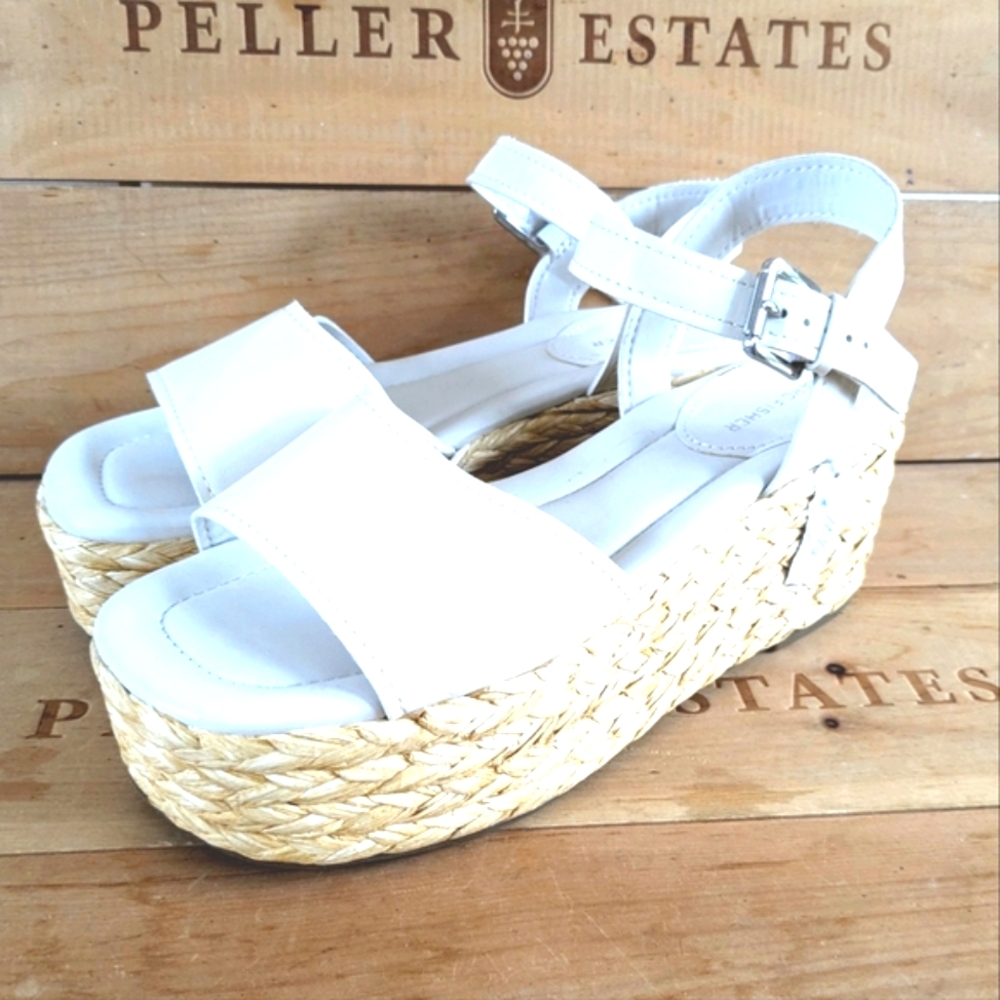 Marc Fisher Jellard Espadrille Raffia Platform sz 10